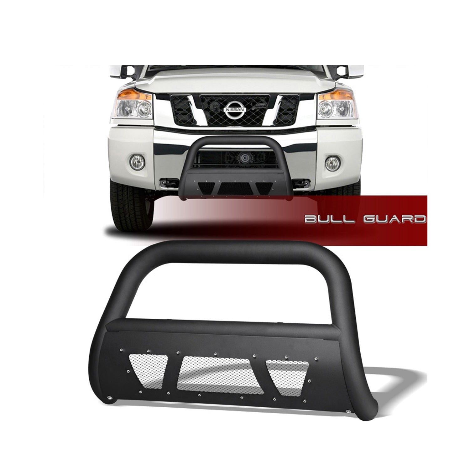 Mesh Bull Bar Bumper Guard for 2004 2015 Nissan Titan Armada HS